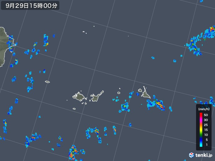 宮古・石垣・与那国(沖縄県)の雨雲レーダー(2019年09月29日)