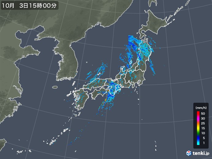 雨雲レーダー(2019年10月03日)