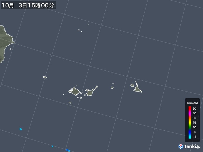 宮古・石垣・与那国(沖縄県)の雨雲レーダー(2019年10月03日)