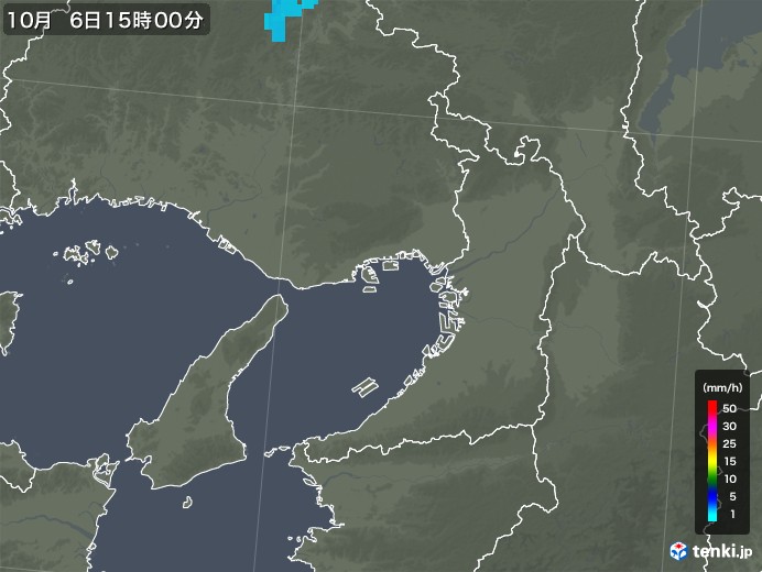 大阪府の雨雲レーダー(2019年10月06日)