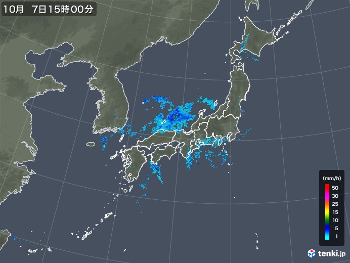 雨雲の動き(2019年10月07日)