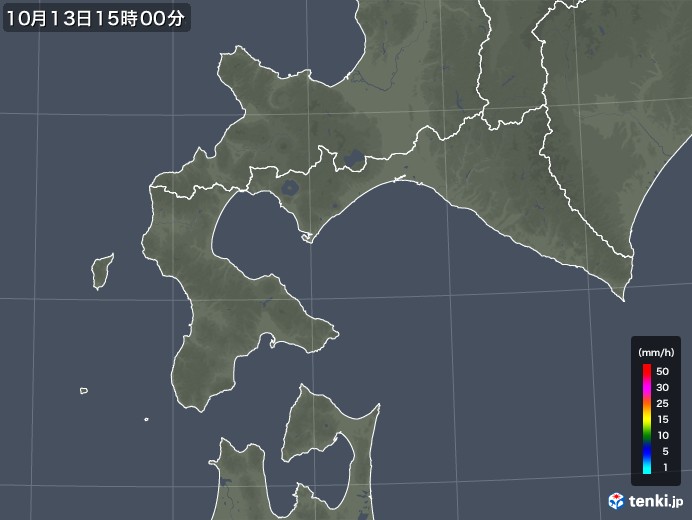 道南の雨雲レーダー(2019年10月13日)