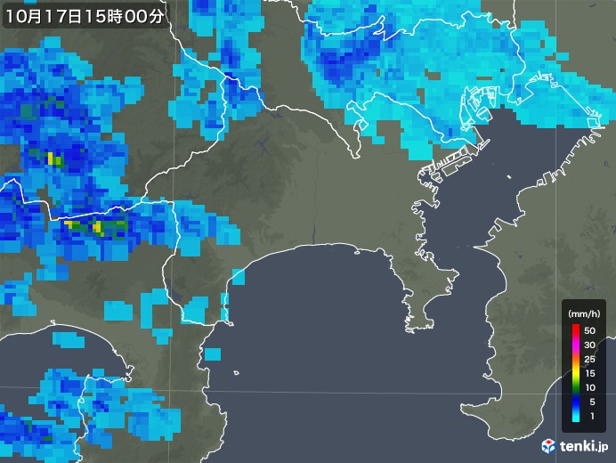神奈川県の過去の雨雲レーダー 19年10月17日 日本気象協会 Tenki Jp