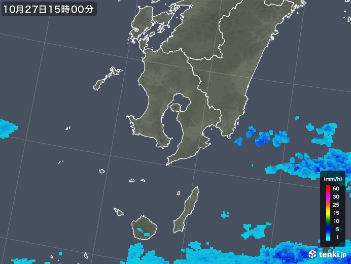 鹿児島県の雨雲レーダー(2019年10月27日)