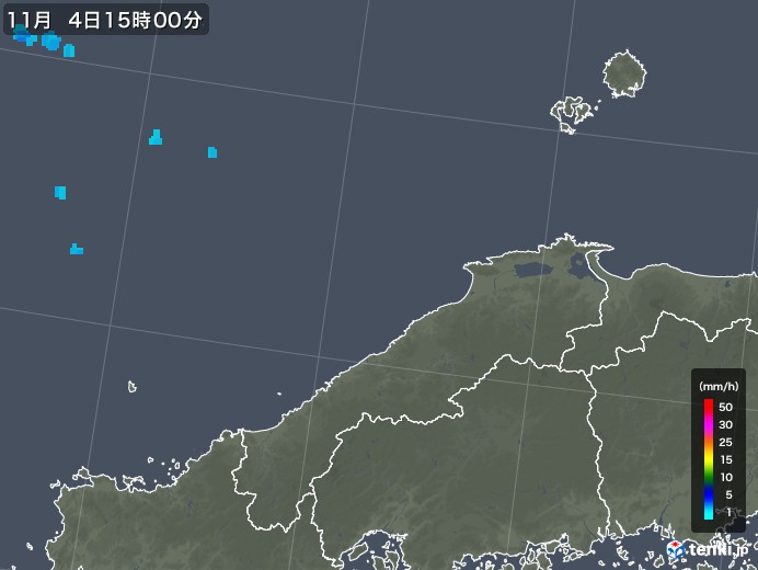 島根県の雨雲レーダー(2019年11月04日)