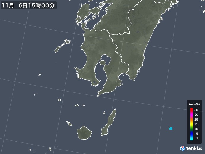 鹿児島県の雨雲レーダー(2019年11月06日)