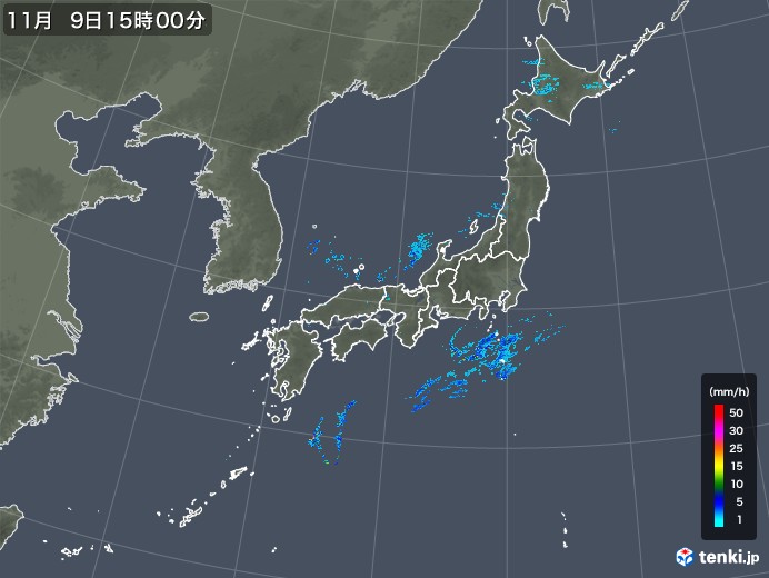 雨雲レーダー(2019年11月09日)