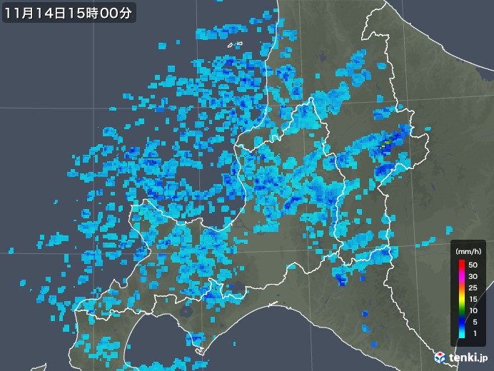 道央の雨雲レーダー(2019年11月14日)