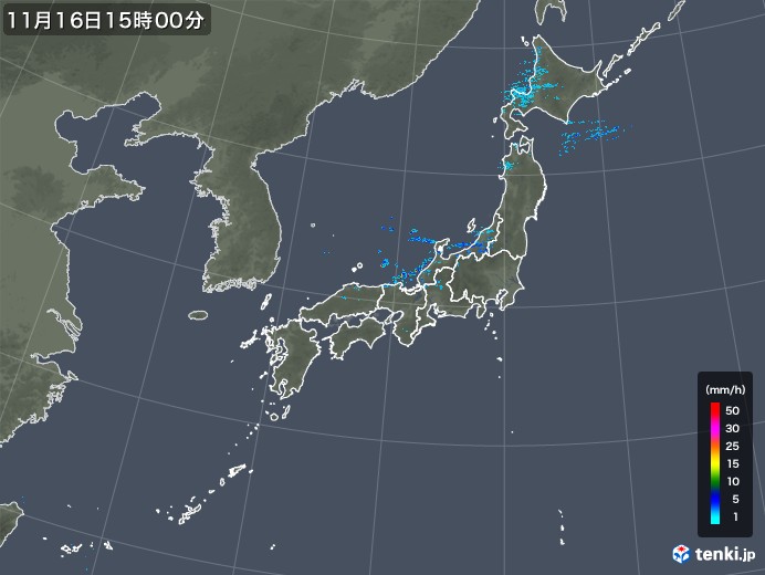 雨雲レーダー(2019年11月16日)