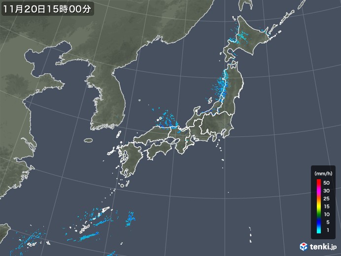 雨雲レーダー(2019年11月20日)