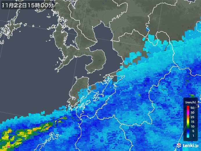 熊本県の雨雲レーダー(2019年11月22日)