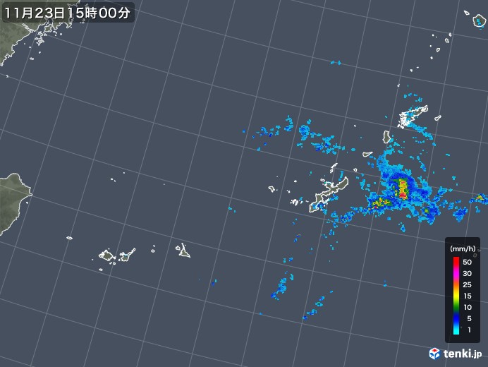 沖縄地方の雨雲レーダー(2019年11月23日)