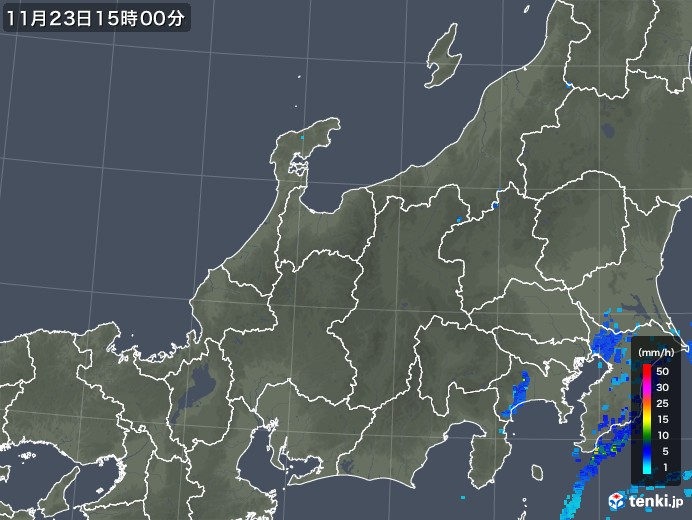 北陸地方の雨雲レーダー(2019年11月23日)