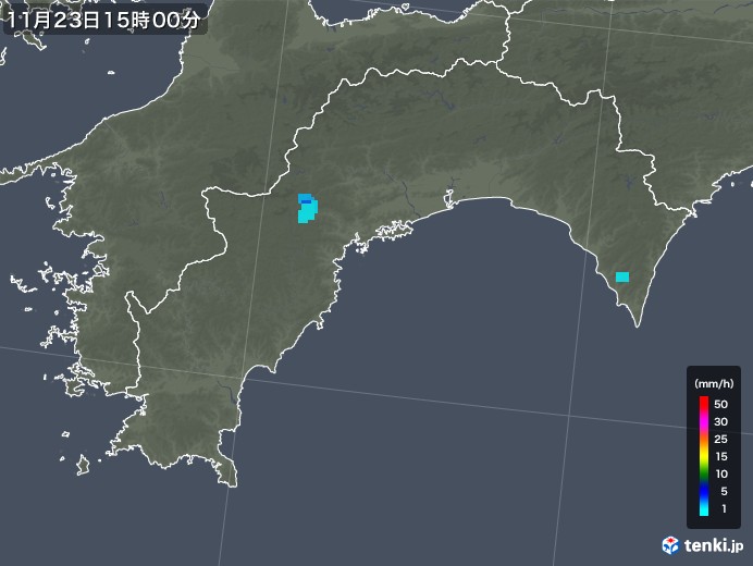 高知県の雨雲レーダー(2019年11月23日)