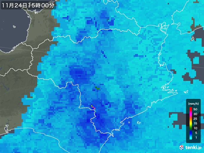 徳島県の雨雲レーダー(2019年11月24日)