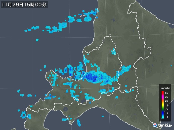 道央の雨雲レーダー(2019年11月29日)