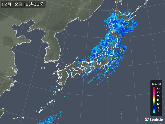 雨雲レーダー(2019年12月02日)