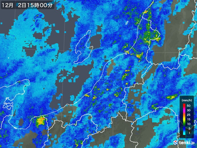 新潟県の雨雲レーダー(2019年12月02日)