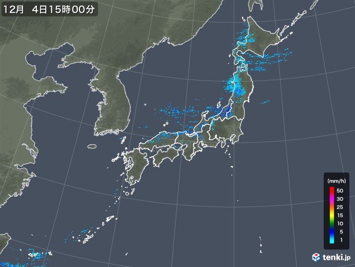 雨雲レーダー(2019年12月04日)