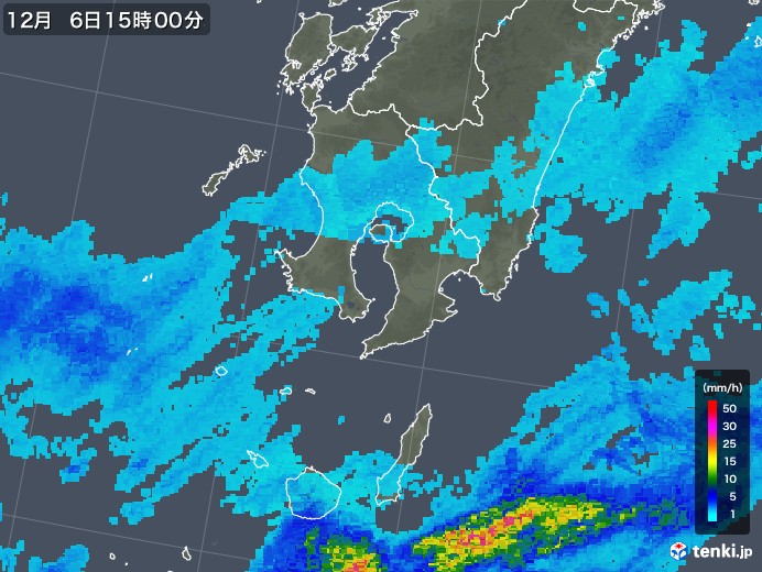 鹿児島県の雨雲レーダー(2019年12月06日)