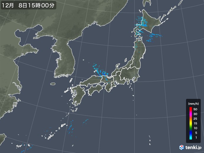 雨雲レーダー(2019年12月08日)