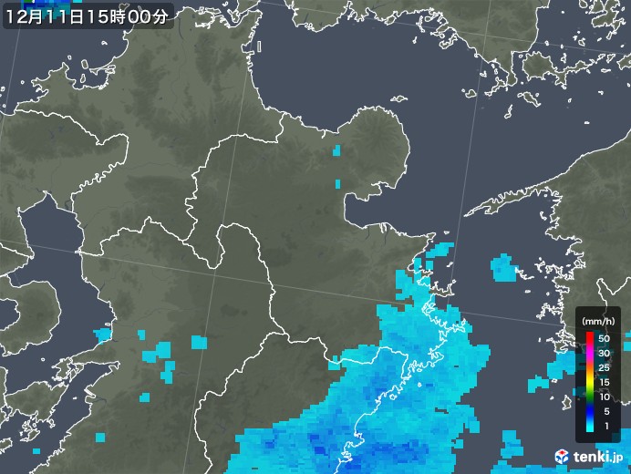 大分県の雨雲レーダー(2019年12月11日)
