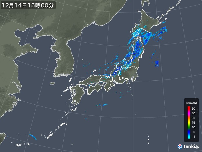 雨雲レーダー(2019年12月14日)