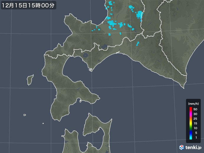 道南の雨雲レーダー(2019年12月15日)