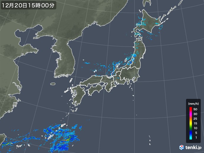 雨雲レーダー(2019年12月20日)