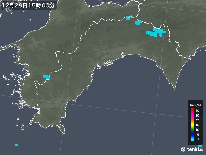 高知県の雨雲レーダー(2019年12月29日)