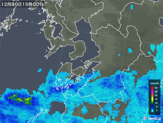 熊本県の雨雲レーダー(2019年12月30日)