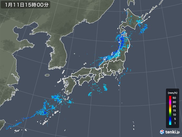 雨雲の動き(2020年01月11日)