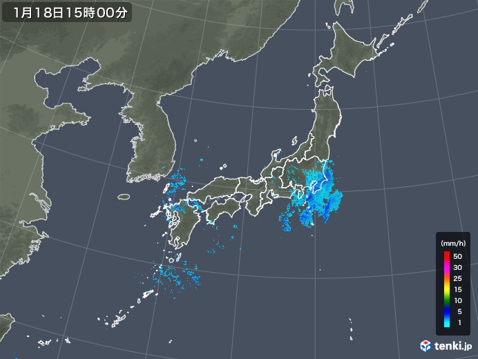 雨雲レーダー(2020年01月18日)