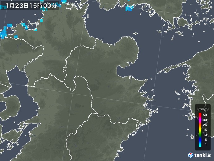 大分県の雨雲レーダー(2020年01月23日)
