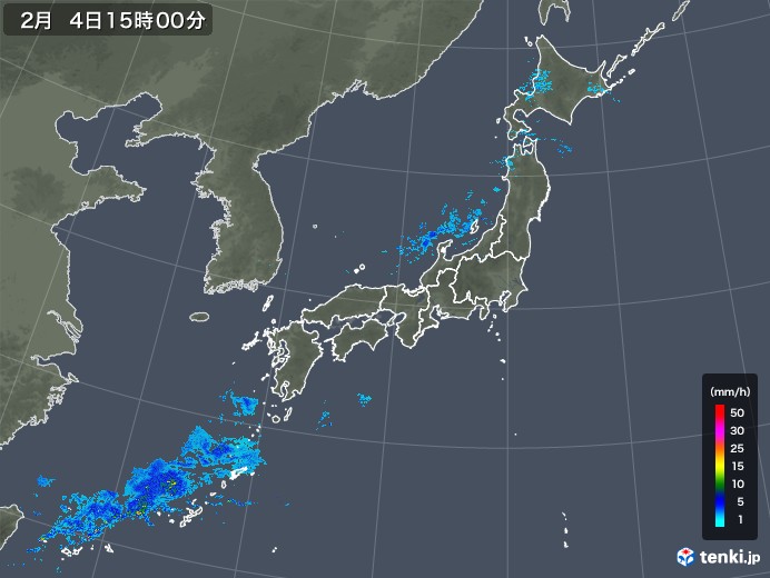 雨雲レーダー(2020年02月04日)