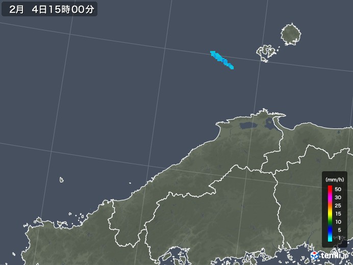 島根県の雨雲レーダー(2020年02月04日)