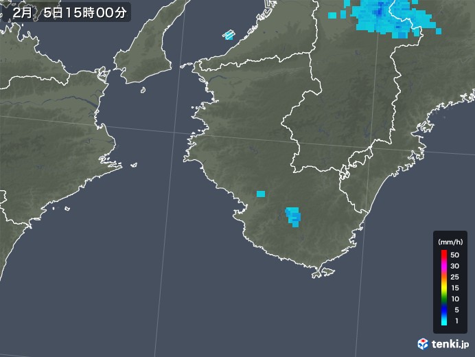 和歌山県の雨雲レーダー(2020年02月05日)