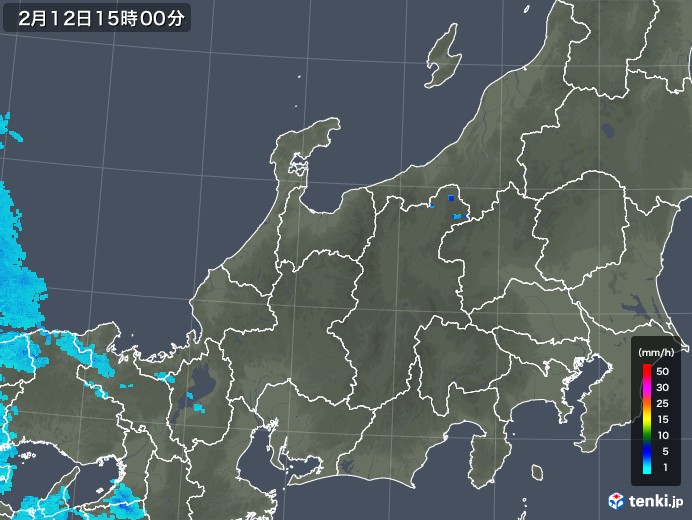 北陸地方の雨雲レーダー(2020年02月12日)