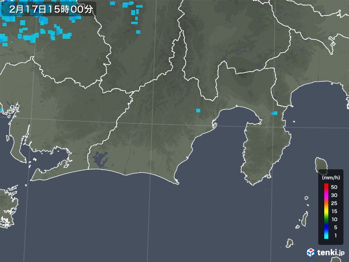 静岡県の雨雲レーダー(2020年02月17日)