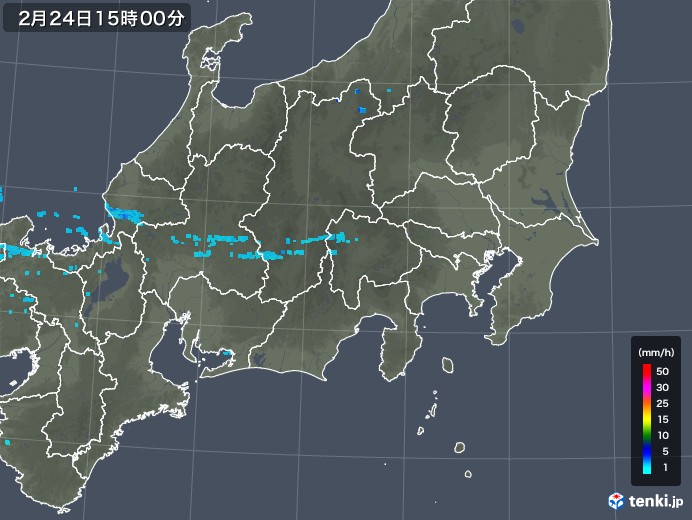 関東・甲信地方の雨雲レーダー(2020年02月24日)