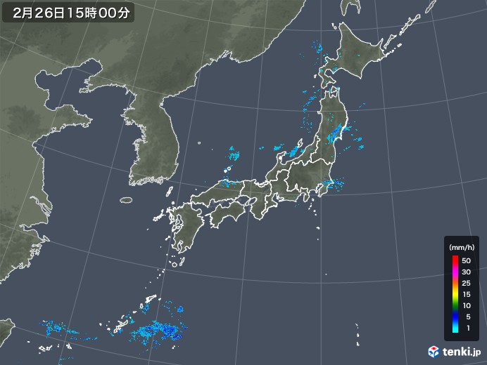 雨雲レーダー(2020年02月26日)