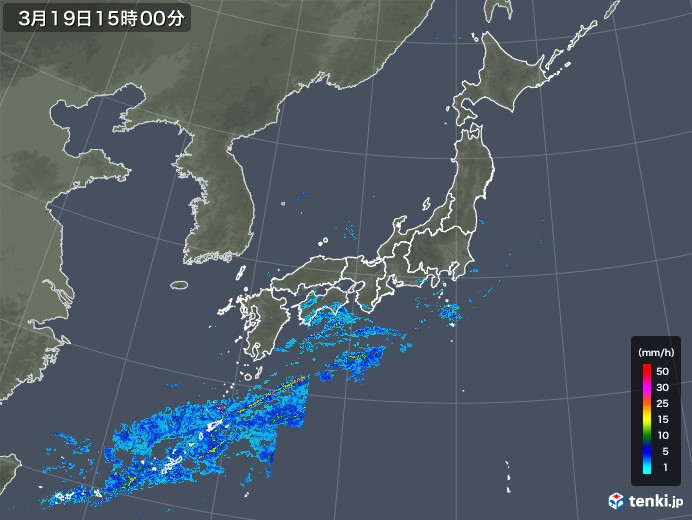 雨雲レーダー(2020年03月19日)