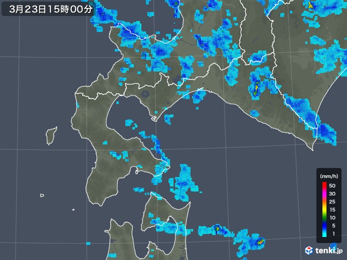 道南の雨雲レーダー(2020年03月23日)