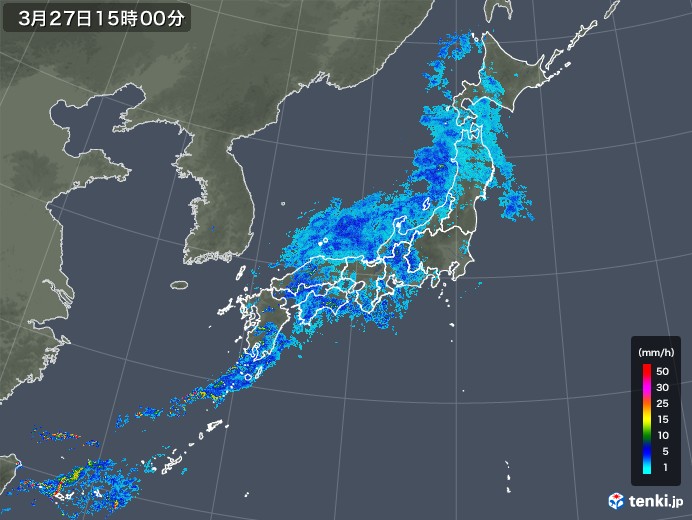 雨雲レーダー(2020年03月27日)