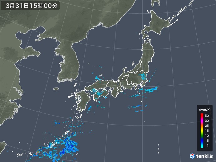 雨雲レーダー(2020年03月31日)