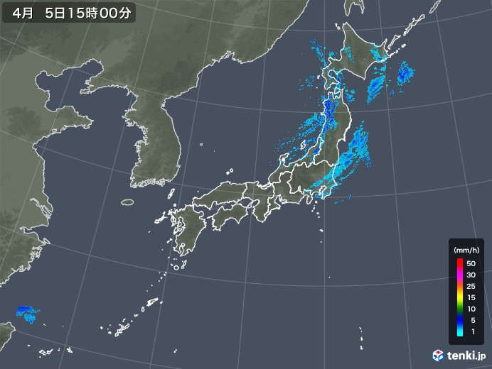 雨雲レーダー(2020年04月05日)