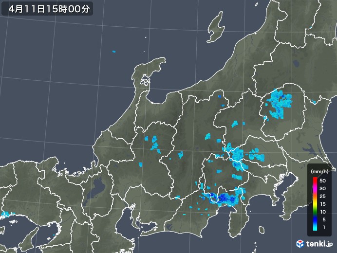 北陸地方の雨雲レーダー(2020年04月11日)