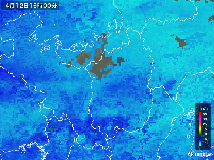 滋賀県の雨雲レーダー(2020年04月12日)