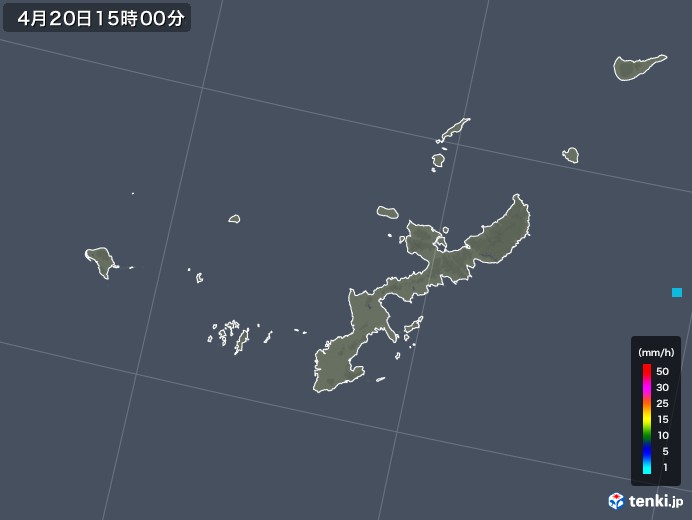 沖縄県の雨雲レーダー(2020年04月20日)