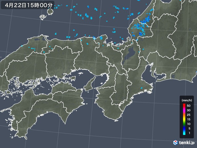 近畿地方の雨雲レーダー(2020年04月22日)